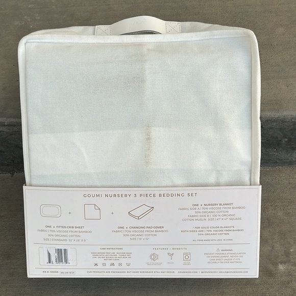 NEW! goumi kids Sea Glass Organic Nursery Bedding Set - 3pc - Picture 4 of 6